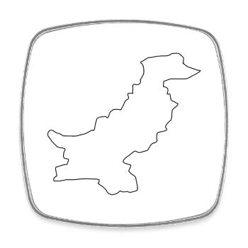 Pakistan map - Square fridge magnet - white - Front