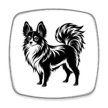 Dog Bow Tie - Square fridge magnet - white - Front