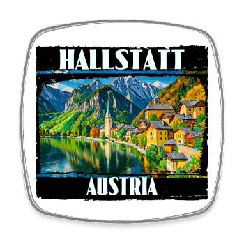 Hallstadt Österreich - Viereckiger Kühlschrankmagnet - Weiß - Vorne