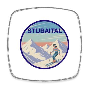 Vallée de Stubai - Magnet carré - blanc - Devant