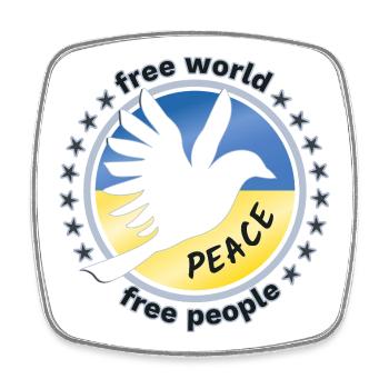Paix Mondiale Libre Ukraine Colombe - Magnet carré - blanc - Devant