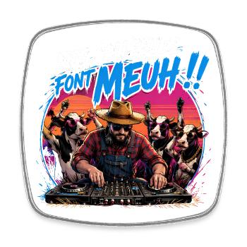 Mes collègues font meuh humour éleveur de vaches - Magnet carré - blanc - Devant