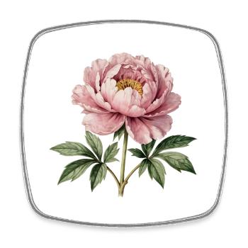 Vintage-Rosy Funkel-Pfingstrose - Viereckiger Kühlschrankmagnet - Weiß - Vorne
