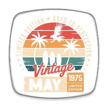Special anniversary with this design May 1975 - Square fridge magnet - white - Front
