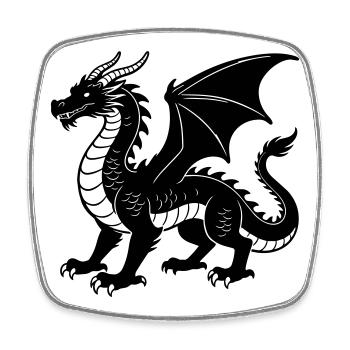 dragon - Square fridge magnet - white - Front