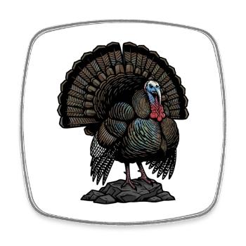 Majestic Wild Turkey Iridescent Feathers Nature - Square fridge magnet - white - Front