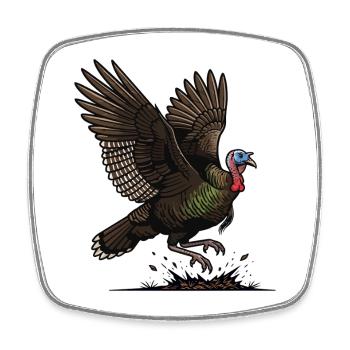 Wild Turkey in Flight Wilderness Forest - Square fridge magnet - white - Front