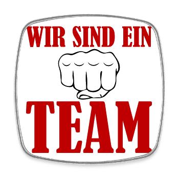 Wir Sind Ein Team  - Viereckiger Kühlschrankmagnet - Weiß - Vorne