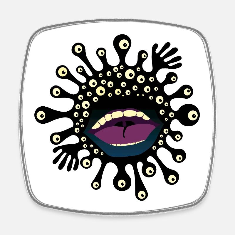 BACTERIA - Square fridge magnet - white