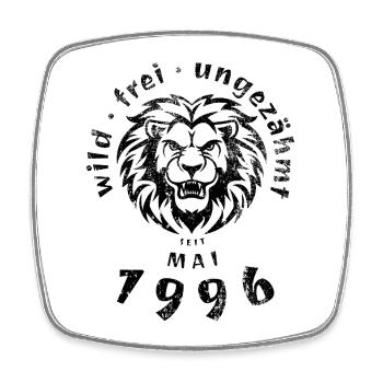 30. Geburtstag Wild, frei, ungezähmt seit 05/1996 - Viereckiger Kühlschrankmagnet - Weiß - Vorne