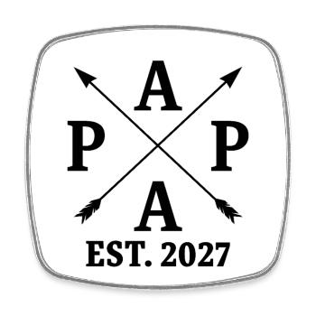 Dad is 27. 2027 new father - Square fridge magnet - white - Front