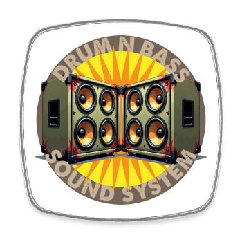 Drum And Bass Sound System Logo - Magnet carré - blanc - Devant