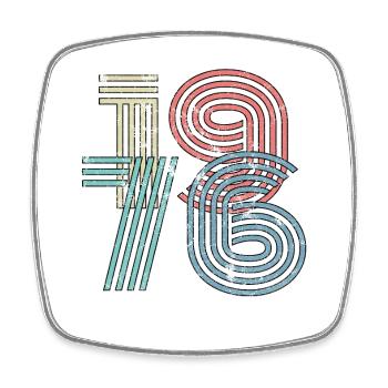 1976 50. Geburtstag - Viereckiger Kühlschrankmagnet - Weiß - Vorne