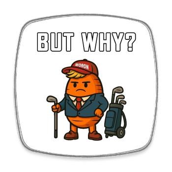 Mais pourquoi la mascotte du golf - Magnet carré - blanc - Devant