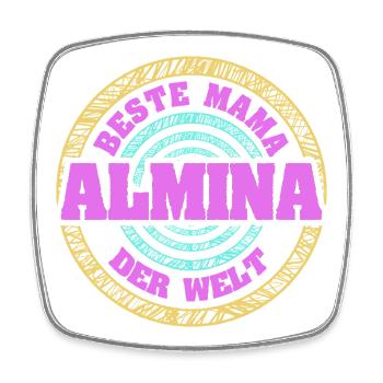 Best mom in the world Allmina - Square fridge magnet - white - Front