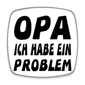 Opa - Viereckiger Kühlschrankmagnet - Weiß - Vorne