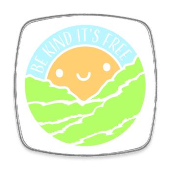 Be Kind It's Free Freundlichkeit Statement Spruch - Viereckiger Kühlschrankmagnet - Weiß - Vorne