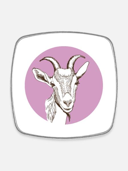 Chèvre - Magnet carré - blanc