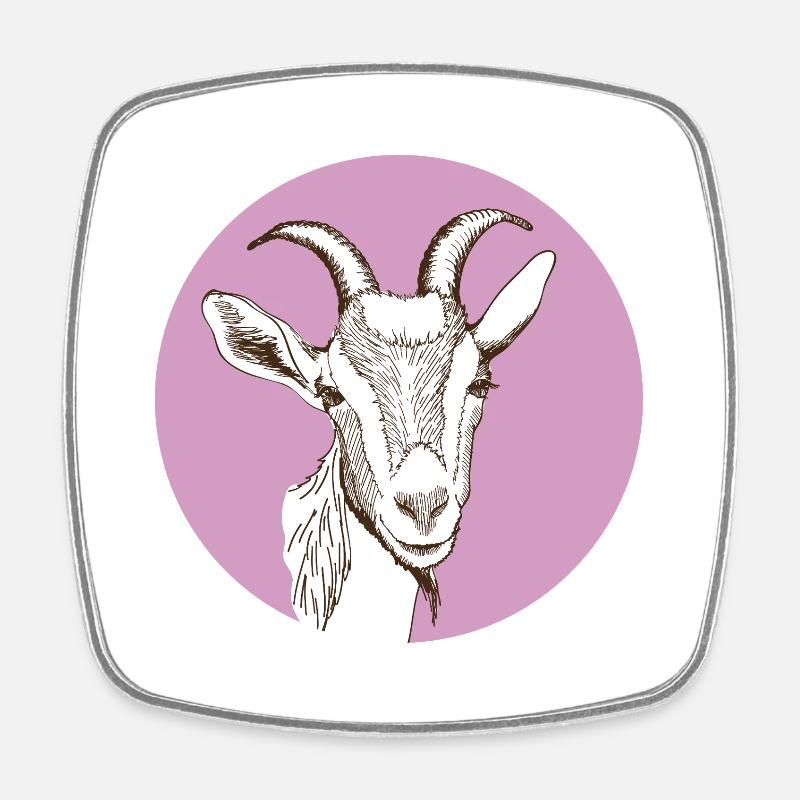 Goat - Square fridge magnet - white