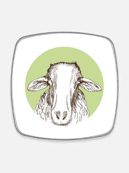 Mouton - Magnet carré - blanc