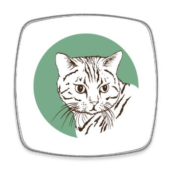 Katze - Viereckiger Kühlschrankmagnet - Weiß - Vorne