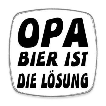 Opa - Viereckiger Kühlschrankmagnet - Weiß - Vorne