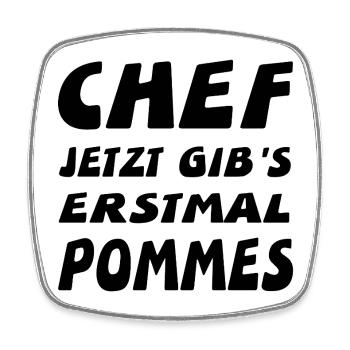 Chef - Viereckiger Kühlschrankmagnet - Weiß - Vorne