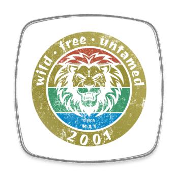 25e anniversaire Sauvage, libre et indompté depuis 05/2001 - Magnet carré - blanc - Devant