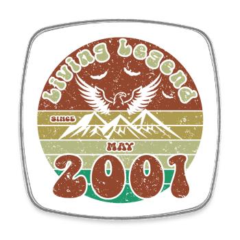25th Birthday Living Legend since VIN 05/2001 - Square fridge magnet - white - Front