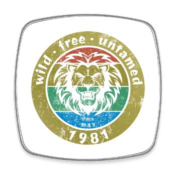 45. Geburtstag Wild, free & untamed since 05/1981 - Square fridge magnet - white - Front