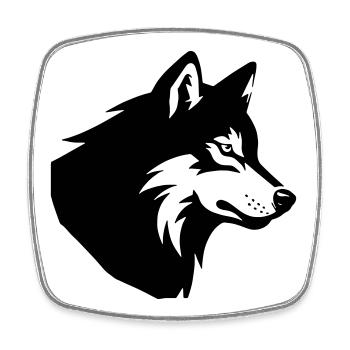 Wolf - Viereckiger Kühlschrankmagnet - Weiß - Vorne