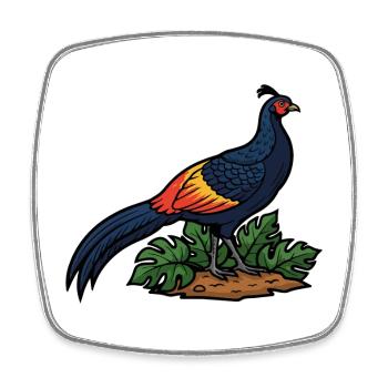 Majestic Ring-neck Pheasant Wild Nature - Square fridge magnet - white - Front