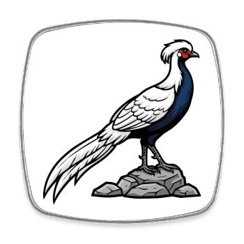 Silver Pheasant Majestic Wild Chic - Square fridge magnet - white - Front