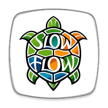 Mosaïque de tortues « Slow Flow » - Magnet carré - blanc - Devant