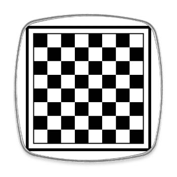 Chess Board - Square fridge magnet - white - Front