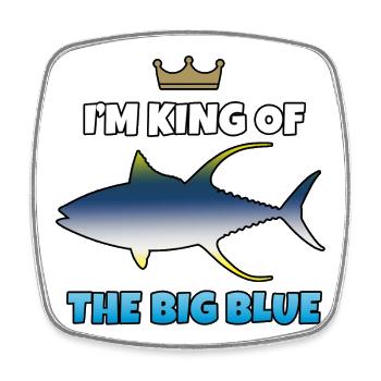 King of the Great Blue - Square fridge magnet - white - Front