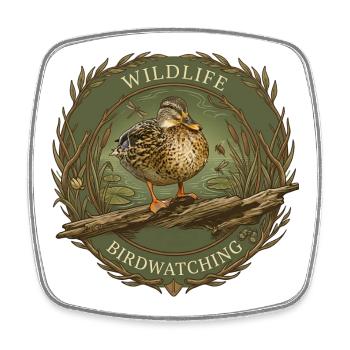 Vogelbeobachtung Wildlife Emblem - Viereckiger Kühlschrankmagnet - Weiß - Vorne