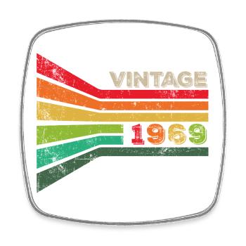 Vintage 1969 - Viereckiger Kühlschrankmagnet - Weiß - Vorne