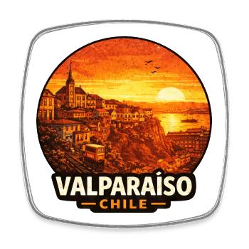 Valparaiso Chile Altstadt Koloniale Bauten Urlaub - Viereckiger Kühlschrankmagnet - Weiß - Vorne