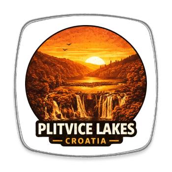 Plitvicer Seen Kroatien Sonnenuntergang Natur - Viereckiger Kühlschrankmagnet - Weiß - Vorne