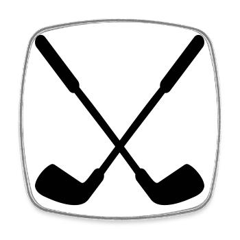Hockey sur gazon Hockey sur bâton - Magnet carré - blanc - Devant