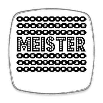 Meisterabschluss Meister Ketten - Viereckiger Kühlschrankmagnet - Weiß - Vorne
