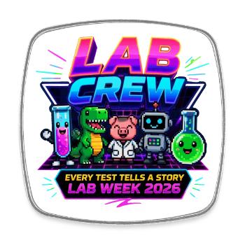 Lab Crew 2026 : Équipe de Laboratoire BD - Magnet carré - blanc - Devant
