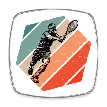 Idée cadeau pour un tennis avec tennis - Magnet carré - blanc - Devant