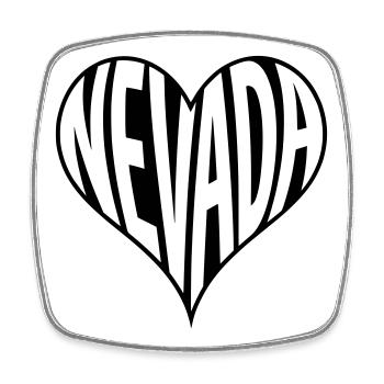 Nevada USA Herz Typografie - Viereckiger Kühlschrankmagnet - Weiß - Vorne
