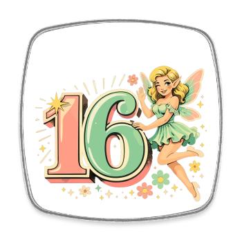 Retro Elf 16 – Imprimé publicitaire vintage en pastel - Magnet carré - blanc - Devant