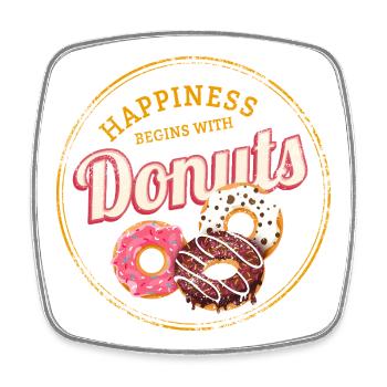 Donut Gebäck Vintage Kuchen Doughnut Design - Viereckiger Kühlschrankmagnet - Weiß - Vorne
