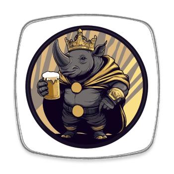 Bière Rhino, drôle - Magnet carré - blanc - Devant