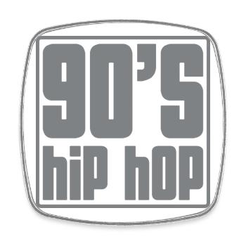 90s Hip Hop Grid - Square fridge magnet - white - Front