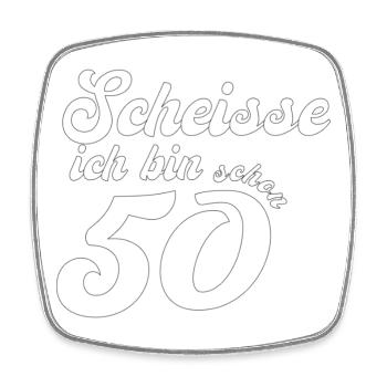 50 Jahre Scheisse ich bin 50 Geburtstag Geschenk - Viereckiger Kühlschrankmagnet - Weiß - Vorne